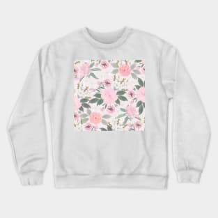 Elegant Pink Floral Watercolor Painting Crewneck Sweatshirt